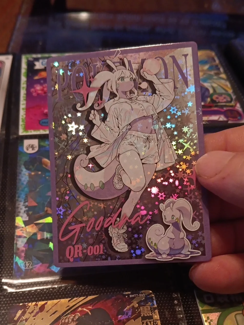 Pokemon Purple Holographic Goodra Promo Card